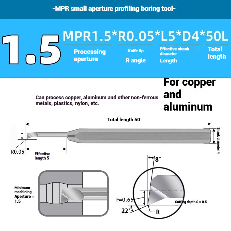 1129-CNC Small Bore Boring Tools MPR Copy Boring Turning Tools for Stainless Steel, Copper and Aluminum Lathe Micro Small Boring Tools Shandong Denso Pricision Tools Co.,Ltd.